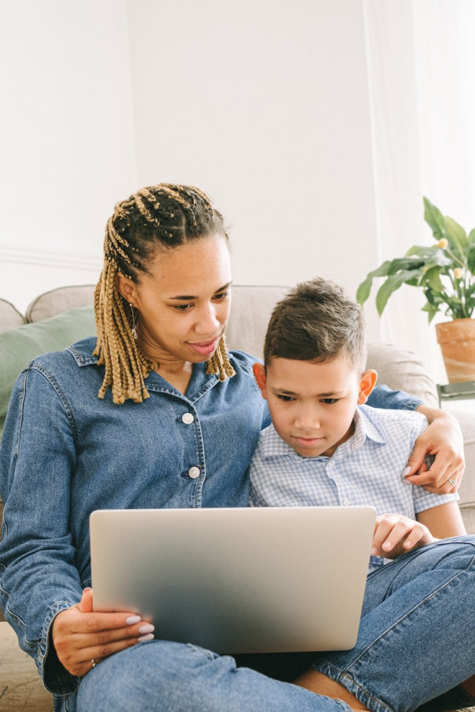 A parent with knowledge about growth mindset is having conversation with her son